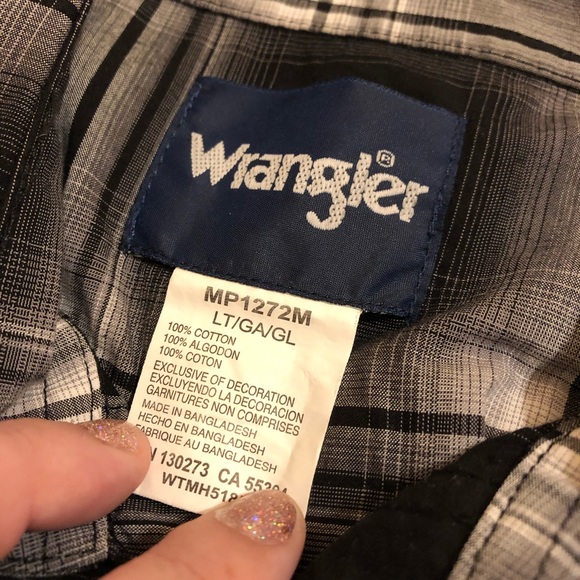 Wrangler Logo Long Sleeve Snap Show Shirt, LT - Picture 5 of 6
